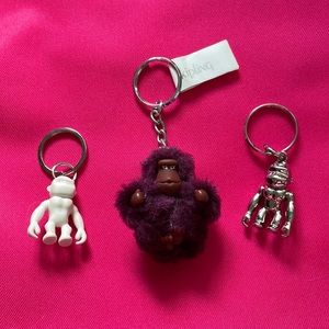 New:  Three Kipling Monkey Keychains
